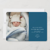 Hoe meer de Merrier Blue Birth koninklijke foto Feestdagenkaart (Achterkant)