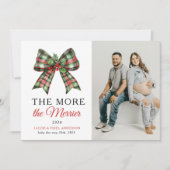 Hoe meer de Merrier Bow Kerstfoto zwangerschap Aankondiging (Voorkant)