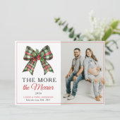 Hoe meer de Merrier Bow Kerstfoto zwangerschap Aankondiging (Staand voorkant)