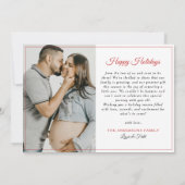 Hoe meer de Merrier Bow Kerstfoto zwangerschap Aankondiging (Achterkant)