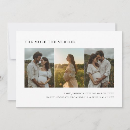 Hoe meer de Merrier Christmas Baby aankondiging (Voorkant)