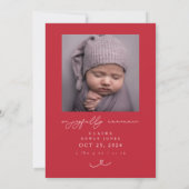 Hoe meer de Merrier Christmas Birth Photo aankondi Kaart (Achterkant)