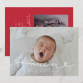 Hoe meer de Merrier Christmas Birth Photo aankondi Kaart (Voorkant / Achterkant)