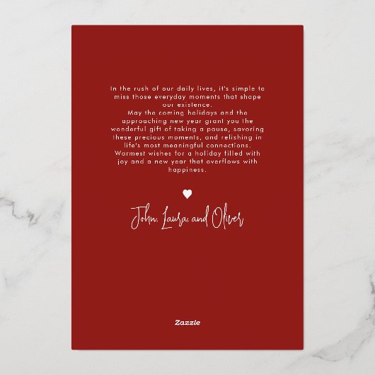 Hoe meer de Merrier Christmas moderne typografie Folie Feestdagenkaart (Achterkant)