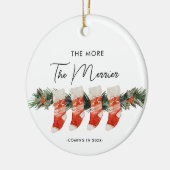 Hoe meer de Merrier-familie van vier kousen Keramisch Ornament (Links)