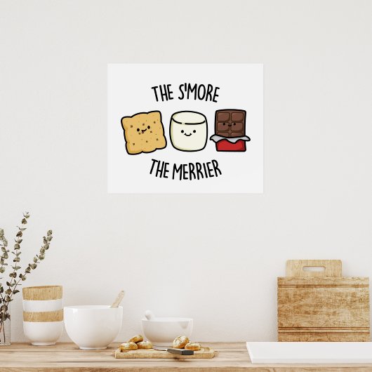 Hoe meer de Merrier Funny Smore Pun Poster (Keuken)