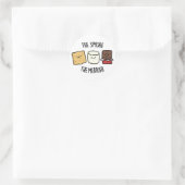 Hoe meer de Merrier Funny Smore Pun Ronde Sticker (Tas)
