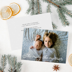 Hoe meer de Merrier geboortekaart Aankondiging