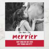 Hoe meer de Merrier gepersonaliseerde zwangerschap Wijn Etiket (Enkel label)