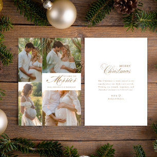 Hoe meer de Merrier Gold Baby fotoaankondiging Feestdagenkaart