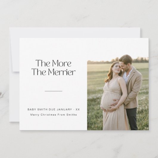Hoe meer de Merrier Green Christmas zwangerschap Aankondiging (Voorkant)