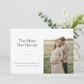 Hoe meer de Merrier Green Christmas zwangerschap Aankondiging (Staand voorkant)