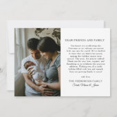 Hoe meer de Merrier Kerstfoto Baby Geboorte Aankondiging (Achterkant)