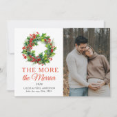 Hoe meer de Merrier Kerstfoto zwangerschap Aankondiging (Voorkant)