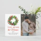 Hoe meer de Merrier Kerstfoto zwangerschap Aankondiging (Staand voorkant)