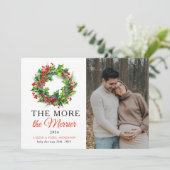 Hoe meer de Merrier Kerstfoto zwangerschap Aankondiging (Staand voorkant)