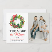 Hoe meer de Merrier Kerstfoto zwangerschap Aankondiging (Voorkant)