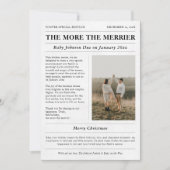 Hoe meer de Merrier-krant zwangerschapsfoto Feestdagenkaart (Voorkant)