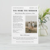 Hoe meer de Merrier-krant zwangerschapsfoto Feestdagenkaart (Staand voorkant)