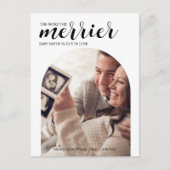 Hoe meer de Merrier moderne kerstzwangerschap Feestdagenkaart (Voorkant)