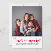 Hoe meer de Merrier New Baby 2 Foto Feestdagenkaart (Voorkant)