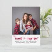 Hoe meer de Merrier New Baby 2 Foto Feestdagenkaart (Staand voorkant)