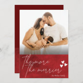 Hoe meer de Merrier New Baby met Kerstmis Feestdagenkaart (Voorkant / Achterkant)