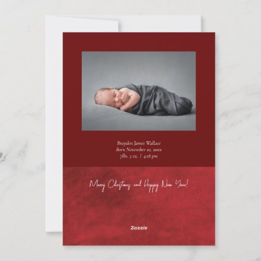 Hoe meer de Merrier New Baby met Kerstmis Feestdagenkaart (Achterkant)