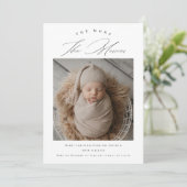 Hoe meer de Merrier Newborn Baby geboortefoto Aankondiging (Staand voorkant)