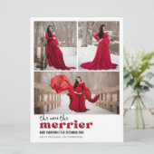 Hoe meer de Merrier Photo zwangerschap aankondigin Feestdagenkaart (Staand voorkant)