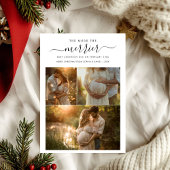 Hoe meer de Merrier Photo zwangerschap aankondigin Feestdagenkaart