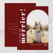 Hoe meer de Merrier Pregnancy Arch Foto Red Feestdagenkaart (Voorkant / Achterkant)