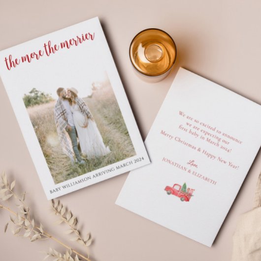 Hoe meer de Merrier Pregnancy Christmas Kaart