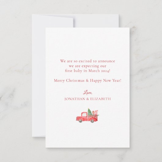 Hoe meer de Merrier Pregnancy Christmas Kaart (Achterkant)