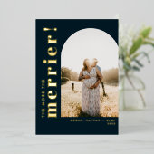 Hoe meer de Merrier Pregnancy Navy Arch foto Folie Feestdagenkaart (Staand Voorkant)