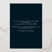 Hoe meer de Merrier Pregnancy Navy Arch foto Folie Feestdagenkaart (Achterkant)