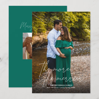 Hoe meer de "Merrier Pregnancy Photo Holiday Card" Feestdagenkaart