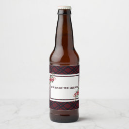 Hoe meer de Merrier Red Plaid Bier Etiket