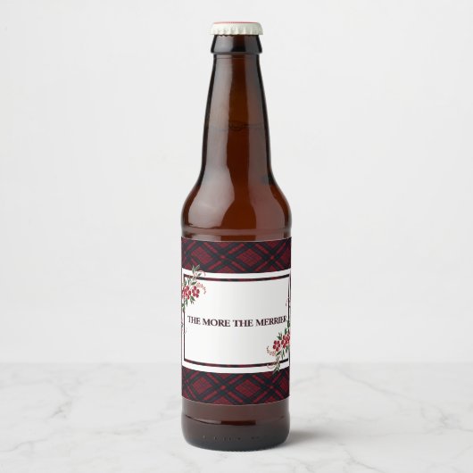 Hoe meer de Merrier Red Plaid Bier Etiket (Voorkant)