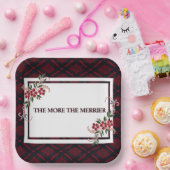 Hoe meer de Merrier Red Plaid Papieren Bordje (Feest)