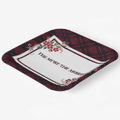 Hoe meer de Merrier Red Plaid Papieren Bordje (Gebogen)