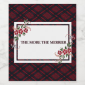 Hoe meer de Merrier Red Plaid Wijn Etiket (Enkel label)