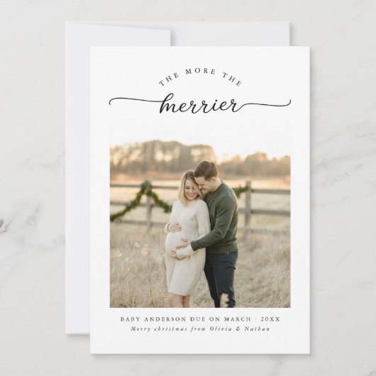 Hoe meer de Merrier unieke kerstzwangerschap Feestdagenkaart (Voorkant)
