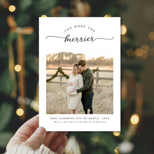Hoe meer de Merrier unieke kerstzwangerschap Feestdagenkaart