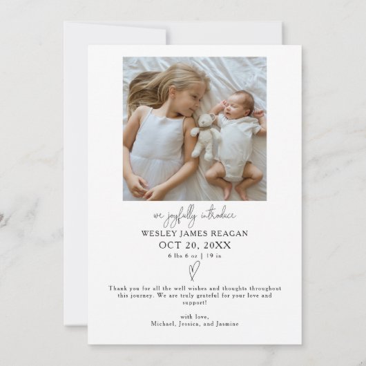 Hoe meer de Merrier vakantiegeboorte Aankondiging (Achterkant)