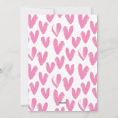 hoe meer de merrier Valentijn baby roze hart Feestdagenkaart (Achterkant)