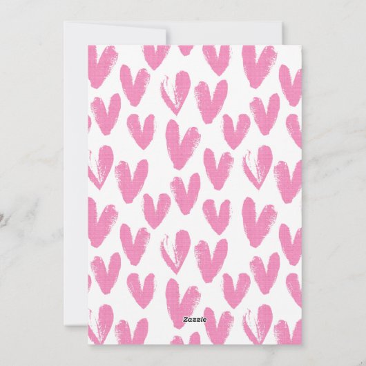 hoe meer de merrier Valentijn baby roze hart Feestdagenkaart (Achterkant)