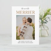 Hoe meer de merrier Xmas baby boho minimalist Feestdagenkaart (Staand voorkant)