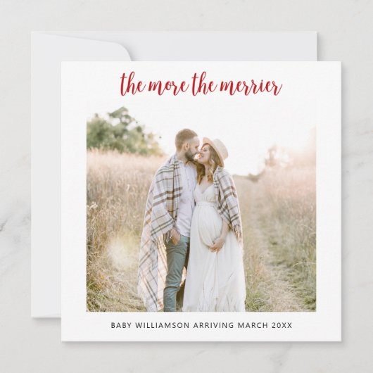 Hoe meer de Merrier zwangerschapsaankondiging Kaar Feestdagenkaart (Voorkant)