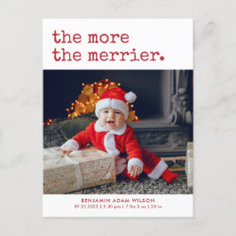 Hoe meer de vrolijkere kerstgeboorte aankondigingskaart